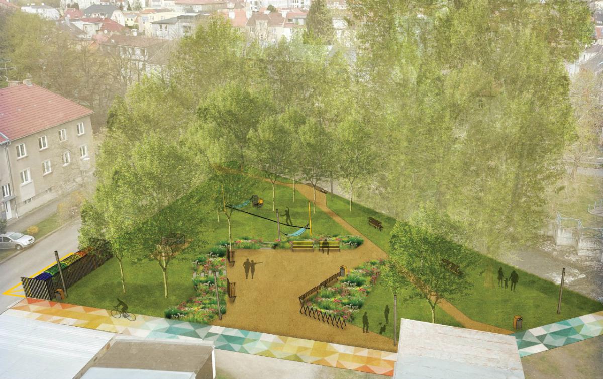 Park Polní - vizualizace návrhového řešení