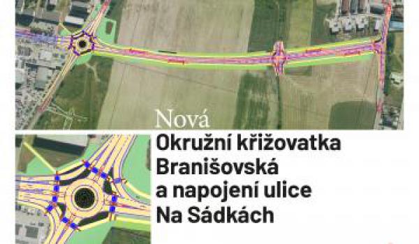 Propojka ulic Branišovská a Na Sádkách vstoupila do finální fáze
