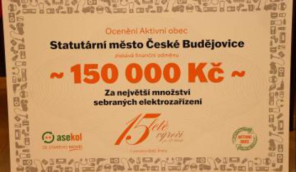 České Budějovice jsou nejaktivnější obcí ve zpětném sběru elektrozařízení
